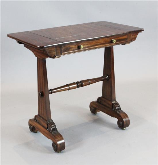 A George IV mahogany dressing table, W.2ft 8in. D.1ft 6in. H.2ft 4in.